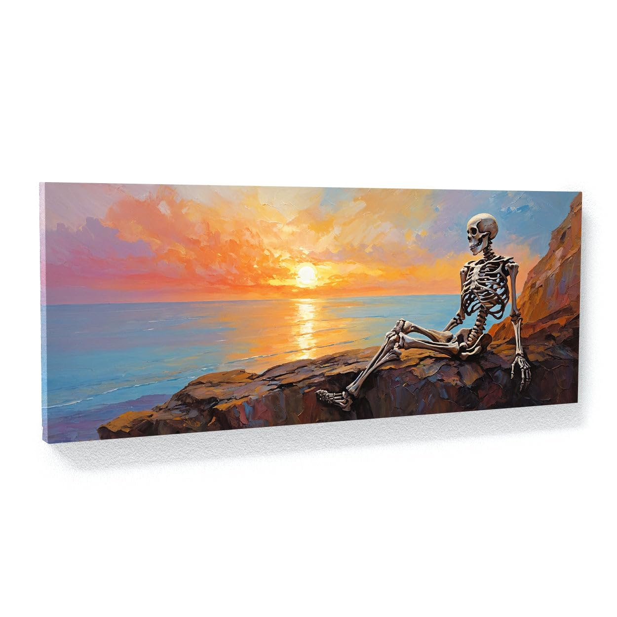 Amazon.com: Sense Canvas Skeleton Cliffside Sunset 50 Canvas Art